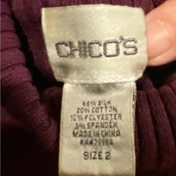 Chico’s Purple Ribbed Turtleneck Sweater Size 2 (L/12) - Picture 5 of 5